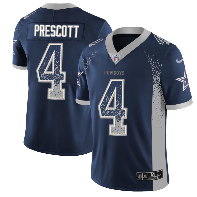 Men's Dallas Cowboys #4 Dak Prescott Navy Blue 2018 Drift Fashion Color Rush Limited Stitched NFL Jersey